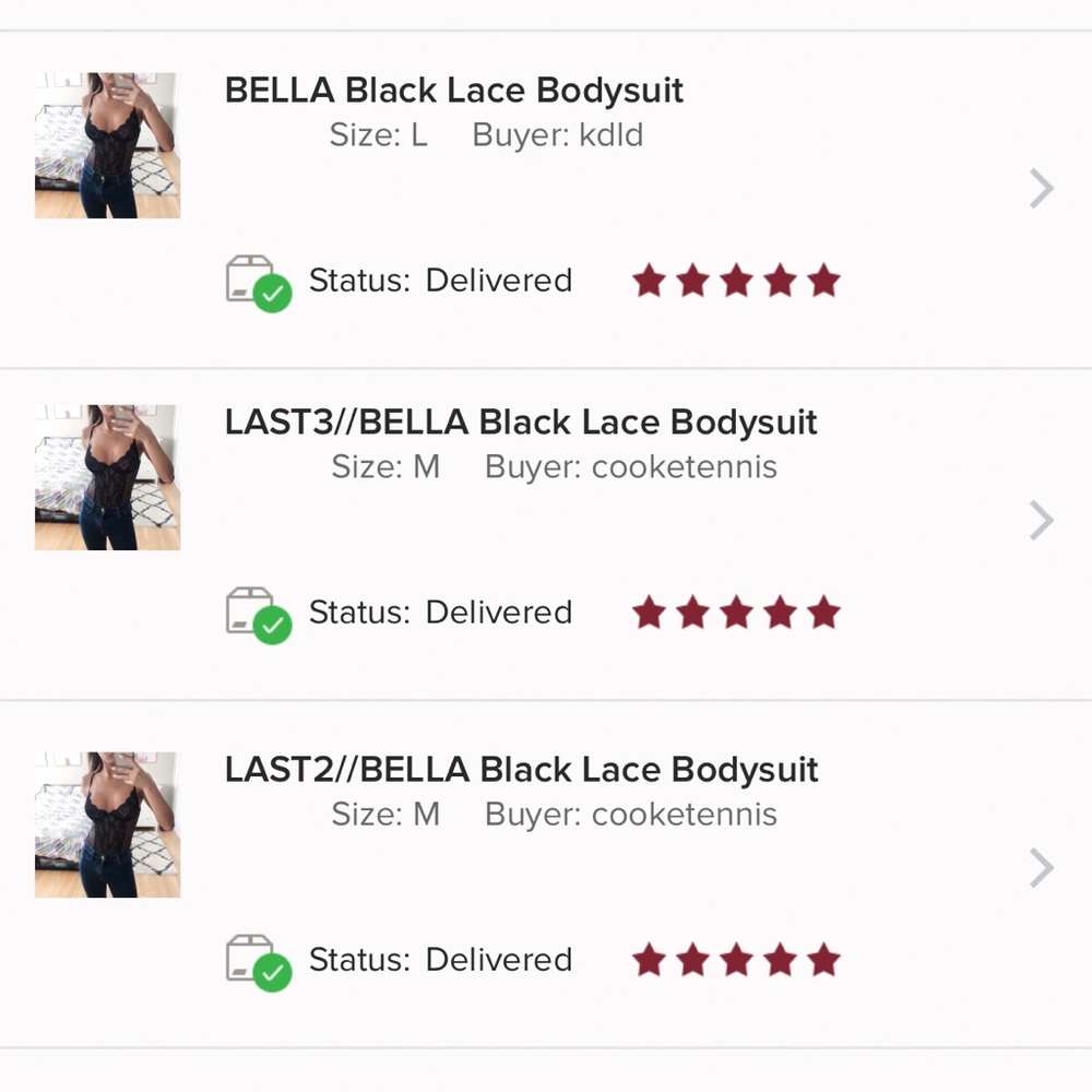 BELLA Black Lace Bodysuit - Picture 7 of 7